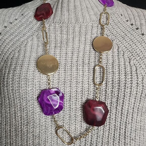 NWT Birch Hill Gold, Purple, & Red Necklace - Picture 2 of 4